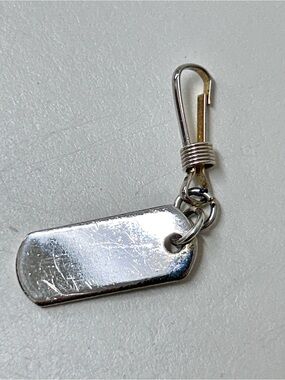 Mid Century Vintage Stainless Steel Swivel Clip Blank ID Dog Tag Fob
